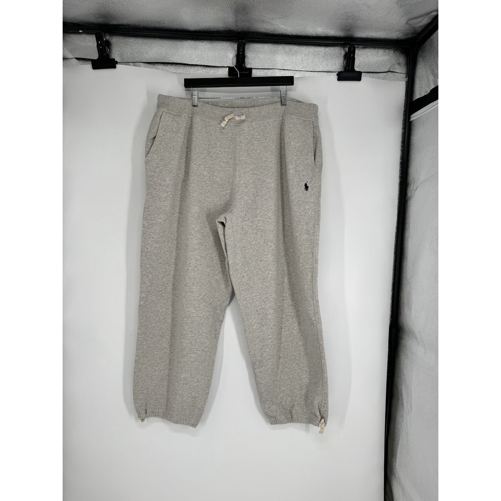 Polo Ralph Lauren Sweatpants 3XL Big 3XB Fleece Baggy Straight Leg Pony Grey